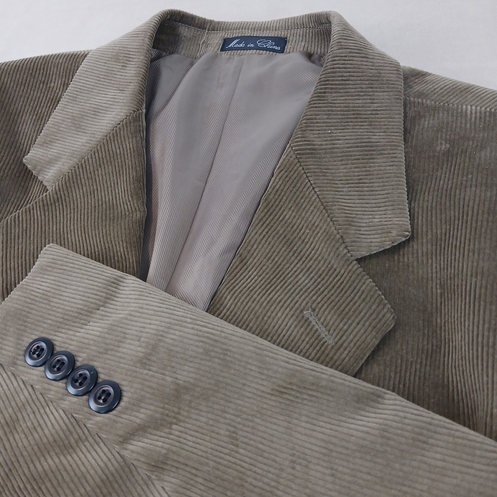 Alan Flusser 46R Mens Blazer Sport Coat Corduroy 23x32 Brown